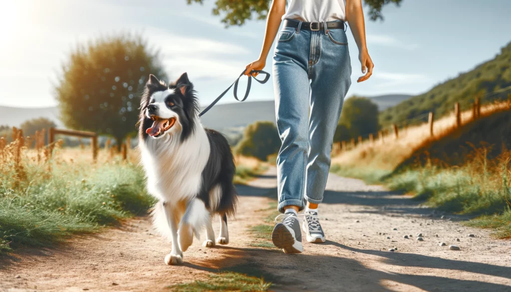 how to keep a border collie entertained walking